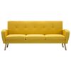 vidaXL Divano a 3 Posti in Tessuto Giallo