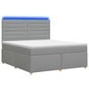 vidaXL Letto box spring con materasso Grigio Chiaro 160 x 200 cm