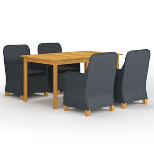 vidaXL Set Mobili da Pranzo per Giardino 7 pz Grigio Scuro