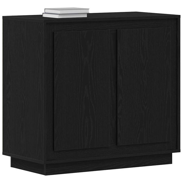 vidaXL Credenza Rovere Nero 80 x 40 x 75 cm Legno multistrato
