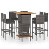 vidaXL Set da Bar per Giardino 9 pz con Cuscini in Polyrattan Grigio