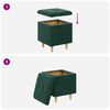 vidaXL Pouf contenitore Verde Scuro 40 x 40 x 45 cm Velluto