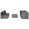 vidaXL Set Divani da Giardino 9 pz con Cuscini in Polyrattan Grigio