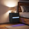 vidaXL Comodino a Parete con Luci LED Nero