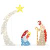 vidaXL Scena del Presepe Bianco caldo 149 x 32 x 127,5 cm Poliestere
