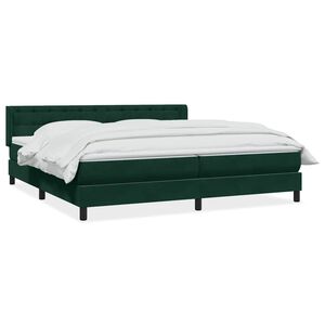 vidaXL Giroletto a Molle con Materasso Verde Scuro 180x220 cm Velluto