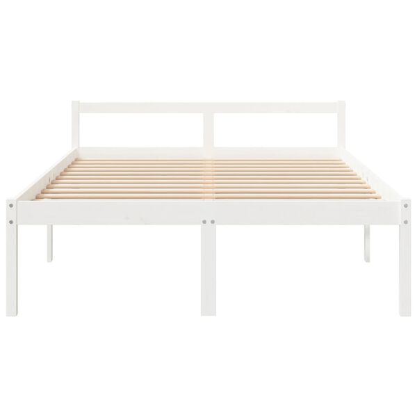 vidaXL Letto per Anziani 150x200 cm King in Legno Massello di Pino