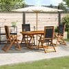 vidaXL Set Pranzo da Giardino 7pz Legno Massello di Acacia e Textilene