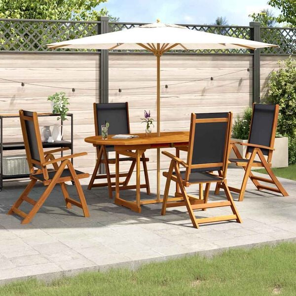 vidaXL Set Pranzo da Giardino 7pz Legno Massello di Acacia e Textilene