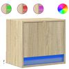 vidaXL Comodino a Parete con luci LED Rovere Sonoma