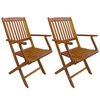 vidaXL Sedie da Giardino Pieghevoli 2 pz in Legno Massello d'Acacia
