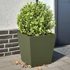 vidaXL Fioriere da Giardino 2 pz Verde Oliva 40x40x40 cm in Acciaio