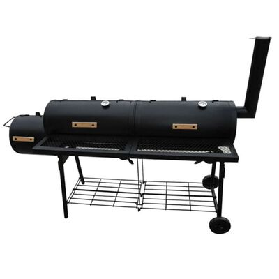 vidaXL Barbecue con Affumicatore Nevada XL Nero