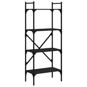 vidaXL Libreria 4 Ripiani Nera 56x31,5x138,5 cm Legno Multistrato