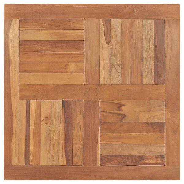 vidaXL Piano del Tavolo Legno Massello di Teak Quadrato 80x80x2,5 cm