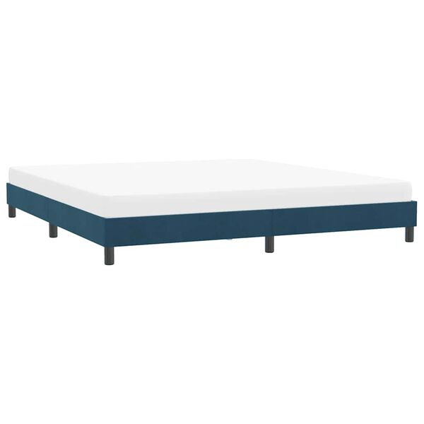 vidaXL Giroletto senza Materasso Blu Scuro 180x210 cm in Velluto