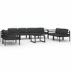 vidaXL Set Divani da Giardino 9 pz con Cuscini in Alluminio Antracite