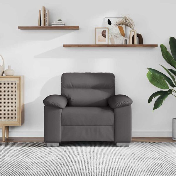 vidaXL Poltrona Grigia 100x81x84 cm in Similpelle