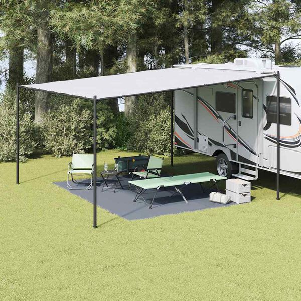 vidaXL Tappeto da Tenda Blu e Grigio 400 × 300 cm Polietilene