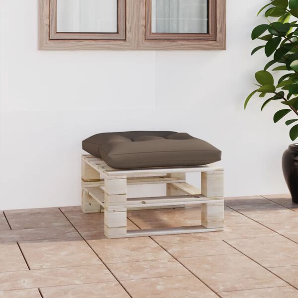 vidaXL Pouf da Giardino su Pallet con Cuscino Talpa Legno di Pino