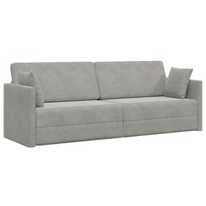 vidaXL Divano-letto da pavimento Grigio chiaro 213 x 70 x 77 cm