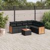 vidaXL Set Divani da Giardino con Cuscini 7pz Nero Polyrattan