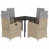 vidaXL Set da Pranzo da Giardino 5 pz con Cuscini Beige in Polyrattan