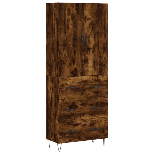 vidaXL Credenza Rovere Fumo 69,5x34x180 cm in Legno Multistrato