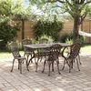 vidaXL Set da Pranzo per Giardino 7 pcs Bronzo Alluminio