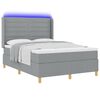 vidaXL Letto a molle con materasso Grigio chiaro 140 x 190 cm Tessuto