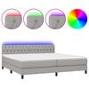 vidaXL Letto a Molle Materasso e LED Grigio Chiaro 200x200 cm Tessuto