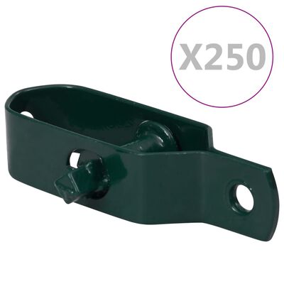 vidaXL Tenditori di Filo per Recinzione 250 pz 100 mm in Acciaio Verde