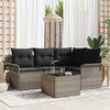vidaXL Set Divano da Giardino 5 pcs Grigio polyrattan