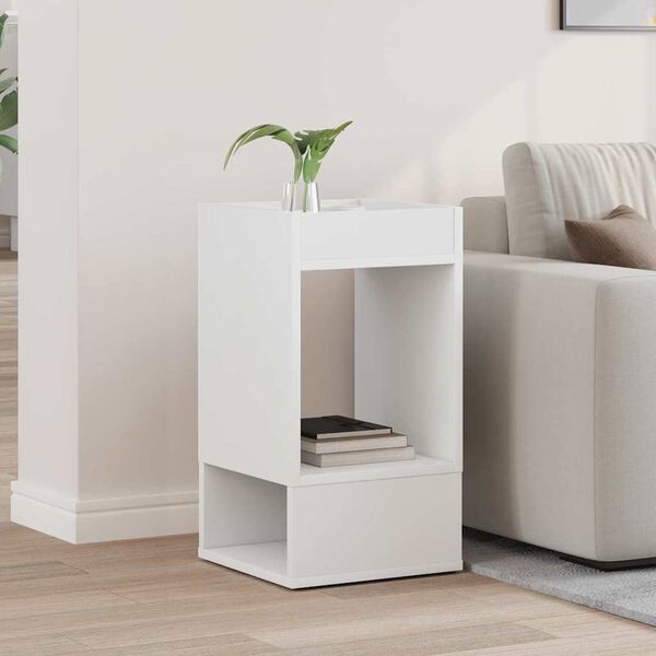 vidaXL Tavolino Bianco 30 x 30 x 56 cm Legno multistrato