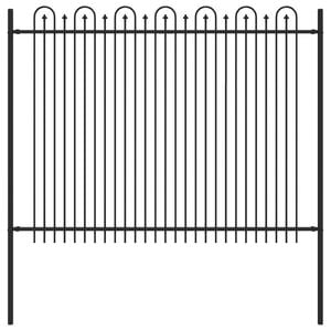 vidaXL Recinzione ad arco a picchetto Nero 200 x 200 cm