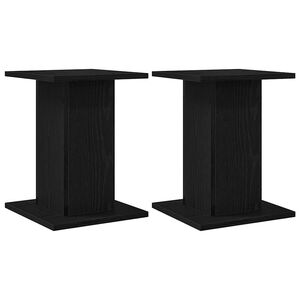 vidaXL Supporti per Altoparlanti 2 pz Rovere Nero 30 x 30 x 40 cm