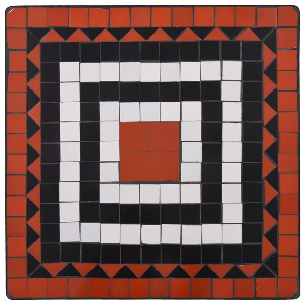 vidaXL Set Bistr&ograve; 3 pz con Mosaico in Ceramica Terracotta e Bianco