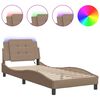 vidaXL Giroletto con LED senza Materasso Zadar Cappuccino 90x200 cm