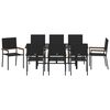 vidaXL Set da Pranzo per Giardino 9 pcs Nero polyrattan