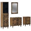 vidaXL Set di mobili per il bagno con cassetto con porta 4 pcs Marrone