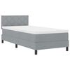 vidaXL Letto a molle con materasso Grigio chiaro 90 x 200 cm Tessuto