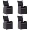 vidaXL Set Mobili da Pranzo per Giardino 5 pz Nero