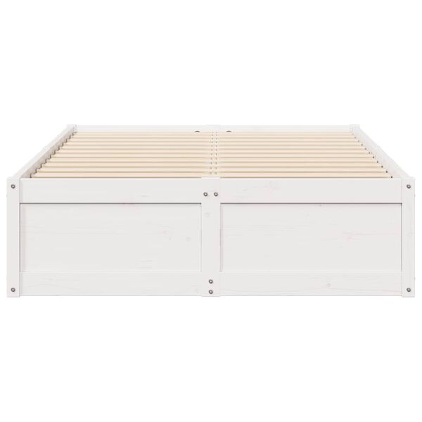vidaXL Letto senza Materasso Bianco 135x190 cm Legno Massello di Pino