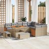 vidaXL Set Divano da Giardino 13 pcs Beige e Grigio Chiaro polyrattan
