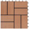 vidaXL Piastrella per Decking 11 pcs Marrone 30 x 30 cm WPC