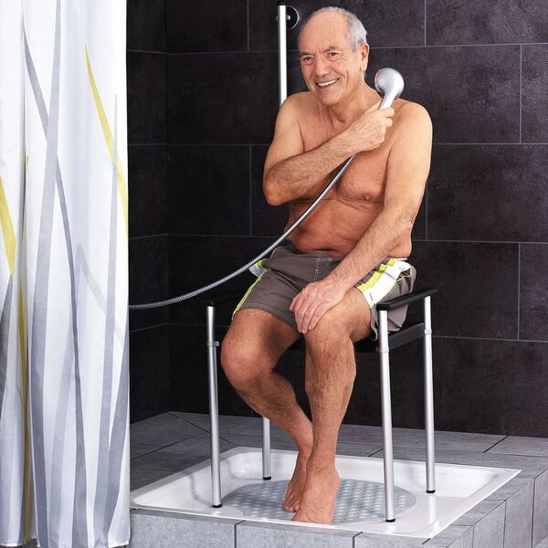 RIDDER Sgabello da Bagno Zac Nero 100 kg A0220010