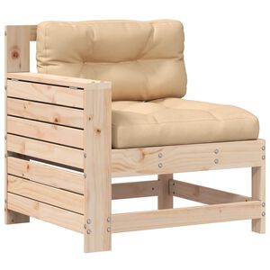 vidaXL Divano Giardino Senza Braccioli con Cuscino Legno Massello Pino