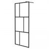 vidaXL Parete per Doccia Walk-in in Vetro Temperato Nera 90x195 cm