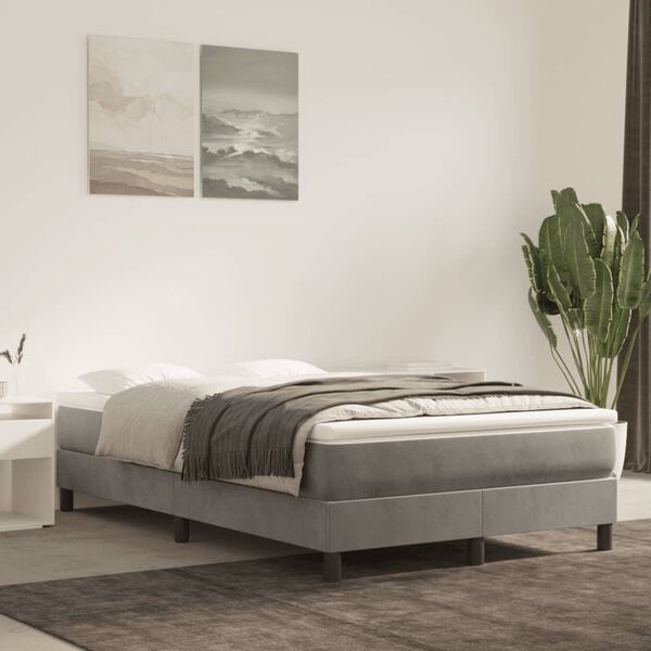 vidaXL Struttura Letto a Rete a Molle Grigio Chiaro 120x200 cm Velluto