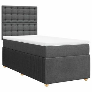 vidaXL Giroletto a Molle con Materasso Grigio Scuro 80x200 cm Tessuto